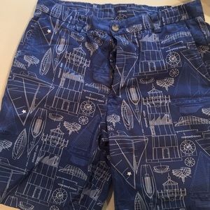 Blue sail boat print breaker shorts